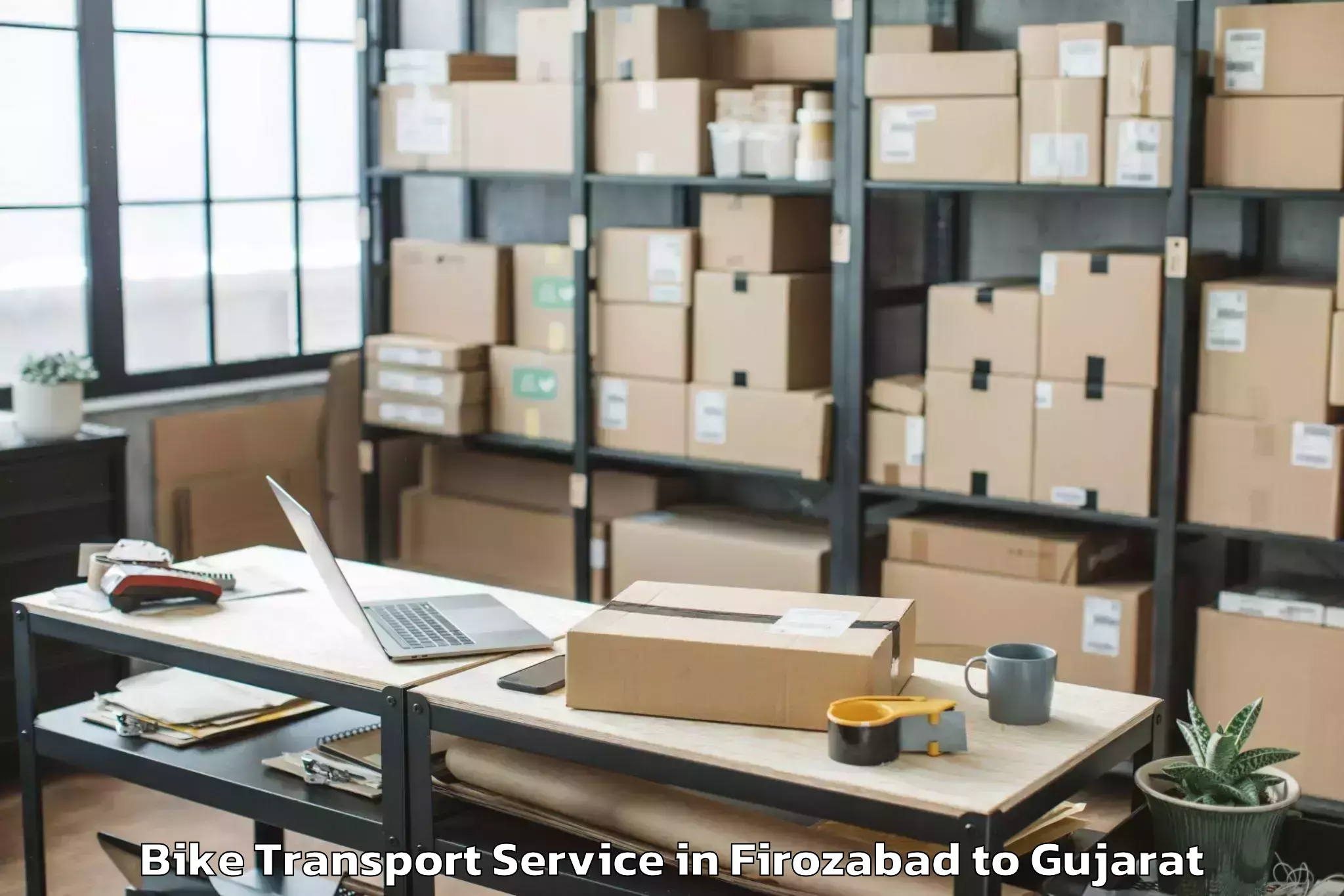 Reliable Firozabad to Mahuva Bike Transport